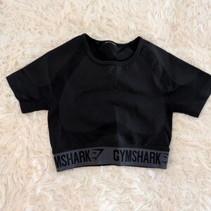 Gymshark Flex Black Cropped Short Sleeve Top